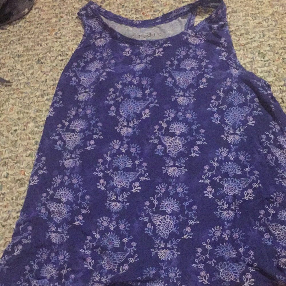 Mudd blue floral tank top